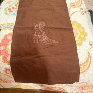 Brown Boot Bag Embroidered